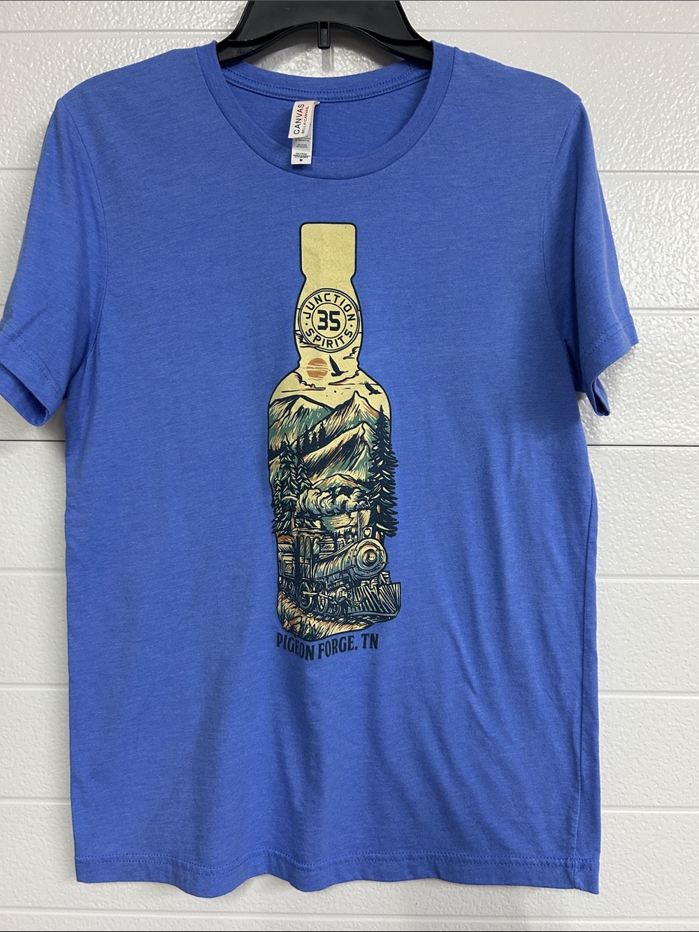 Bella Canvas Blue Pigeon Forge Bottle Graphic Tee